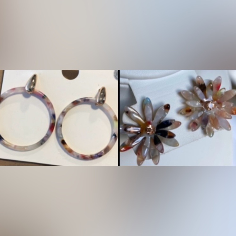 Set of Multicolor Tortoiseshell Earrings